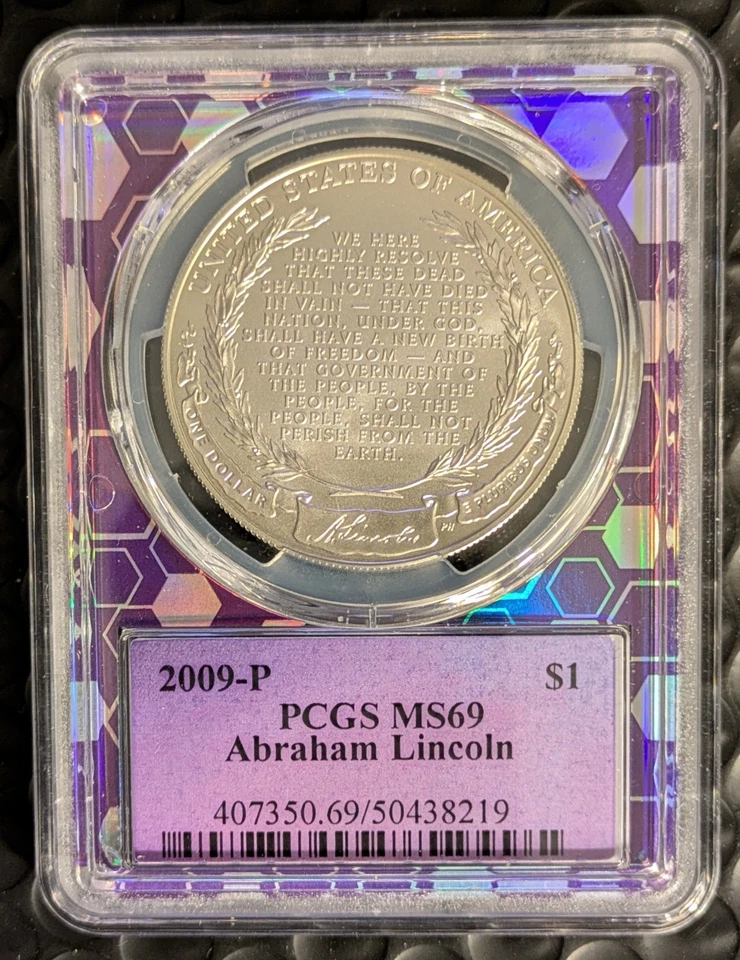 2009-P Abraham Lincoln Silver Dollar PCGS MS69 (AL219) - Image 2 of 2