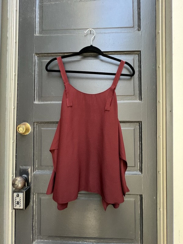 NWT Helmut Lang Tie Back Jacquard Tank Top Pomegranate XS