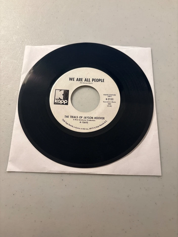 THE TRIALS OF JAYSON HOOVER FREEDOM TRAIN / WE ARE ALL PEOPLE 7" VINYL PROMO VG+ - Image 2 of 2
