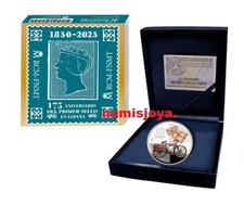 10 euros plata 2025 proof 175 ANIVERSARIO PRIMER SELLO POSTAL BICI DEL CARTERO.