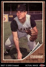 1962 Topps #179 Tom Sturdivant Normal Tint Pirates COMMON VARIATION 1 - POOR