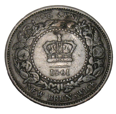 OLD CANADIAN COINS 1861 NEW BRUNSWICK CANADA ONE CENT