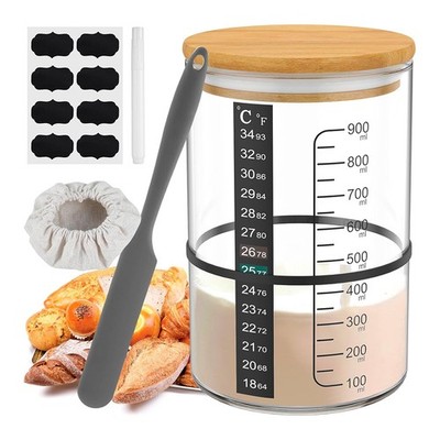 900ml Sauerteig Starter Sourdough Jar Kit Wieder verwendbar Gärung sglas Backen