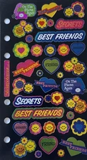 BEST FRIENDS Binder Prismatic Stickers(36pc)Sticko•Flowers •Smiles•Hearts•Love•