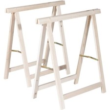 COPPIA CAVALLETTI PIEGHEVOLE CAVALLETTO IN LEGNO ABETE 75x75cm