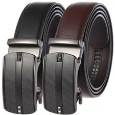 Mens Italian Leather Belt Belts Real New Sliding Buckle Tan Black Brown Trouser