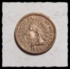 1862 INDIAN HEAD CENT Great Color Mint Error Planchett  Choice AU   #5D18