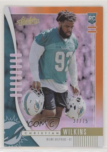 2019 Panini Absolute Football Spectrum Orange Christian Wilkins #168