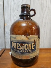 PRESTONE Eveready Anti-Freeze Amber brown Glass 1 Gallon JUG, EMPTY, 1938, rare