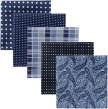 5 Piece Assorted Woven Microfiber Premium Pocket Square Gift Box Set - Set 006
