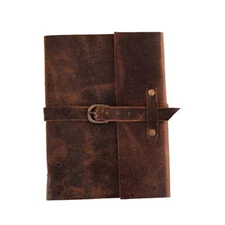 Leather Journal with Handmade Vintage Deckle Paper, Leather Notbook
