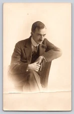 RPPC eugene o'neal? Postcard Portrait Real Photo cyko 1913 Boston ma