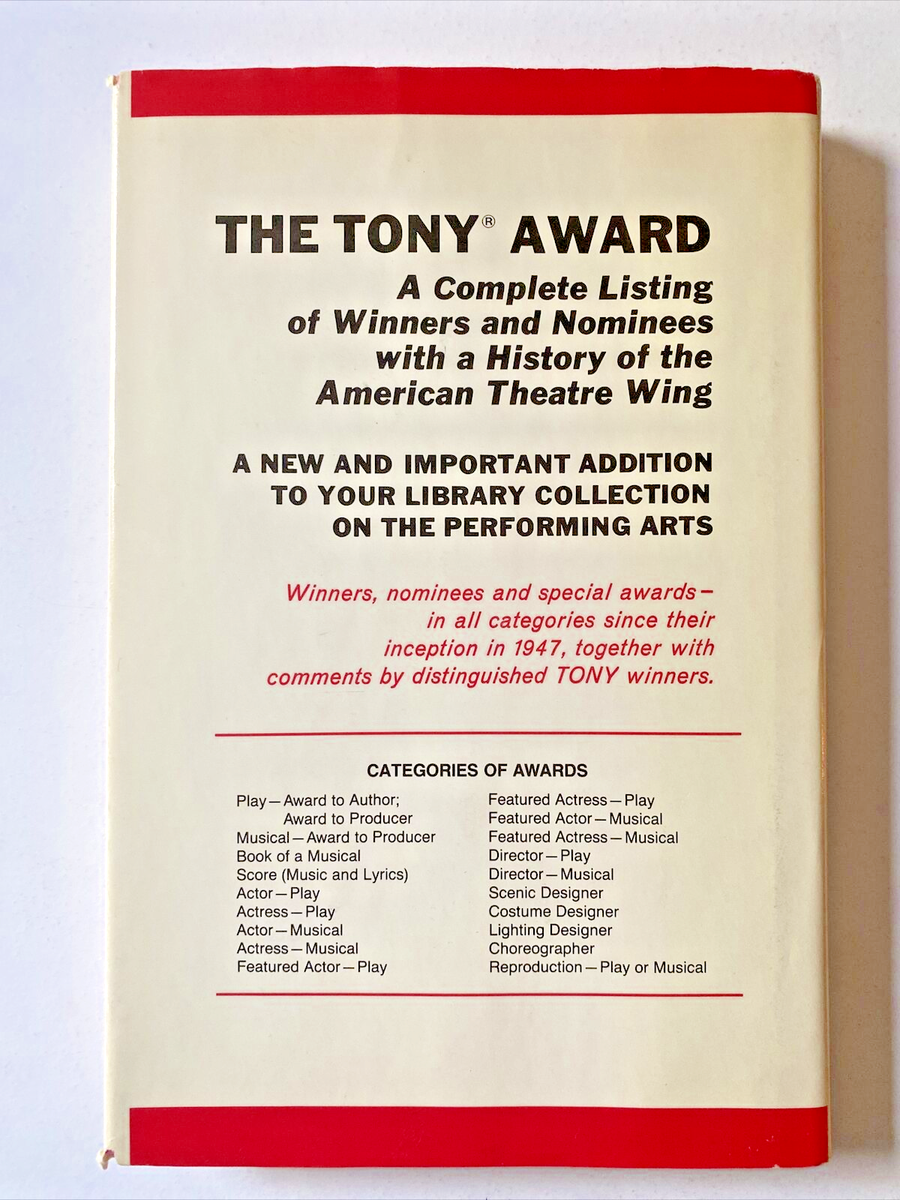 The Tony Award Listing of Winners & American Theatre Wing History