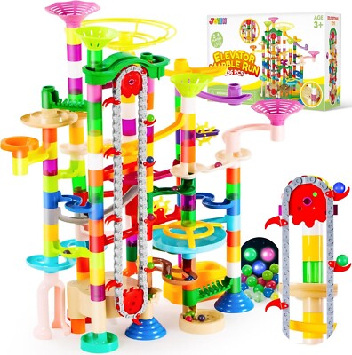 236Pcs Glowing Marble Run with Motorized Elevator- Construction Building Bloc...