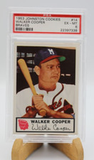 1953 MILWAUKEE BRAVES JOHNSTON COOKIES WALKER COOPER #14 PSA 6 EX MT
