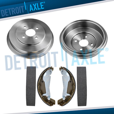 4-Lug Rear Brake Drums Ceramic Shoes for 2009-2010 Chevrolet Cobalt Pontiac G5