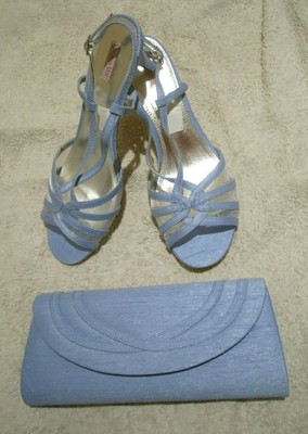 pale blue shoes and bag