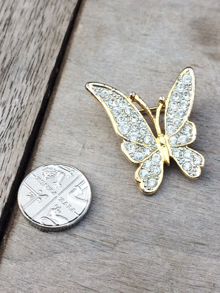 Красивая бабочка прозрачный камень брошь - Изображение 3 из 4