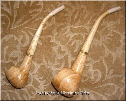 2 Ukrainian Carved briar Small Tobacco Smoking Pipes