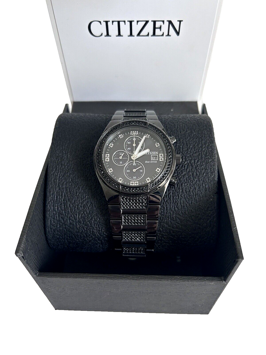 Citizen Eco Drive Chronograph Men watch stainless steel black tone