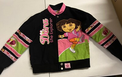 Dora the Explorer Bomber Jacket JH Design Girl's Size Medium 7-8 M