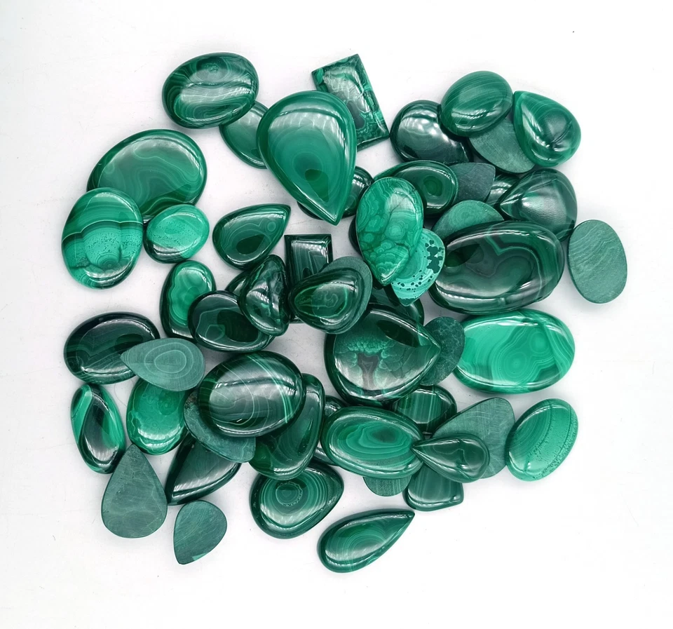 Malachite Lot Gemstone - Loose Gems  Malachite Cabochon handmade Wholesale 72113 - Image 4 of 4