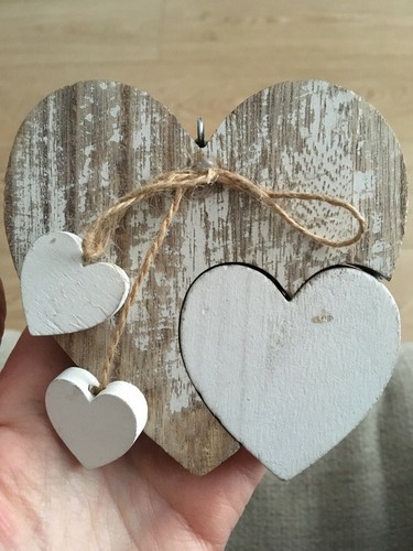 New Style Wooden Heart Hanging Wall Plaque Décor Gift Room Home Wood Love Décor - Picture 7 of 12