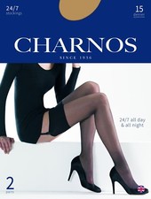 Charnos 24/7 15 Denier Reinforce Toe Stockings 2 Pair Pack- MADE IN ITALY