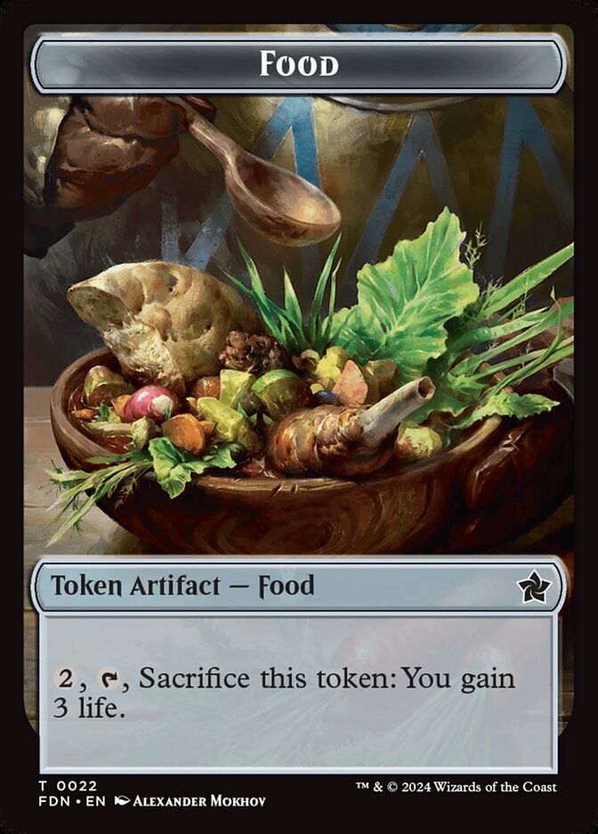 MTG Magic Gathering Food Treasure Token Card 22/789 Foundations Lightly Played