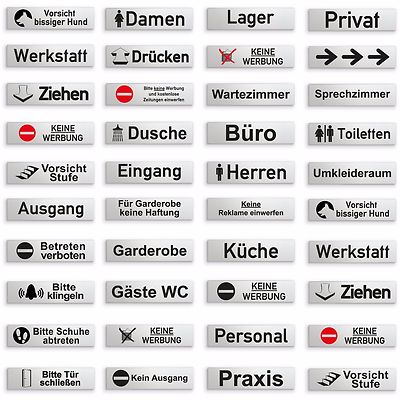 Türschild   Aluminium Schild   160 x 40 mm   Tür Toilettenschild Beschilderung