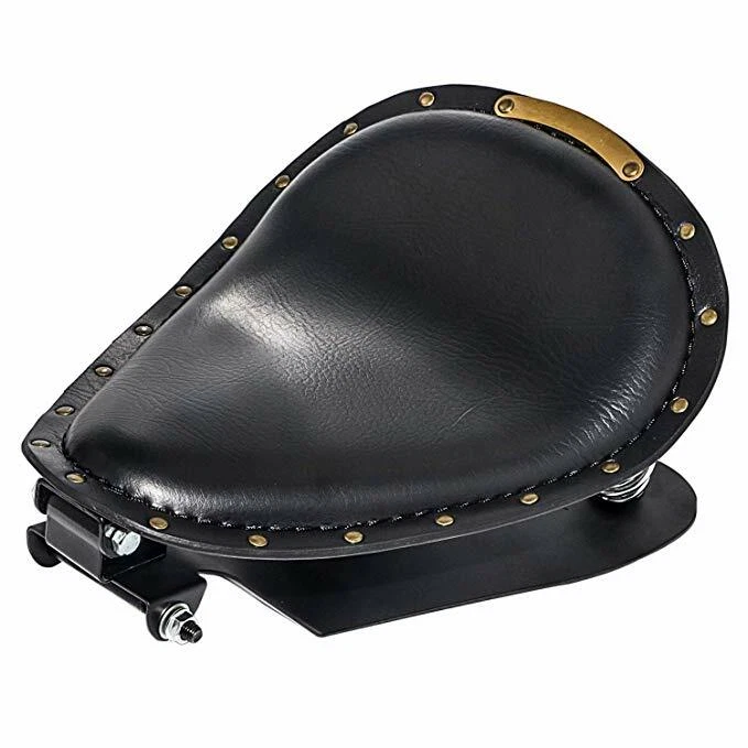 Asiento individual con resortes de motocicleta con kit base para Harley Davidson Street Glide Softail Foto 2 de 4