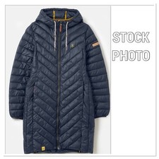 Lighthouse Ladies Size 16 Navy Laurel Padded Longline Coat With Hood