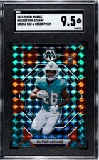2023 Panini mosaic Devon Achane Choice Red And Green Prizm SGC 9.5 Dolphins