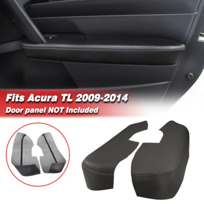 Fit Acura TL 2009-2014 Front Door Panel Armrest Protect Cover Leather Trim Black
