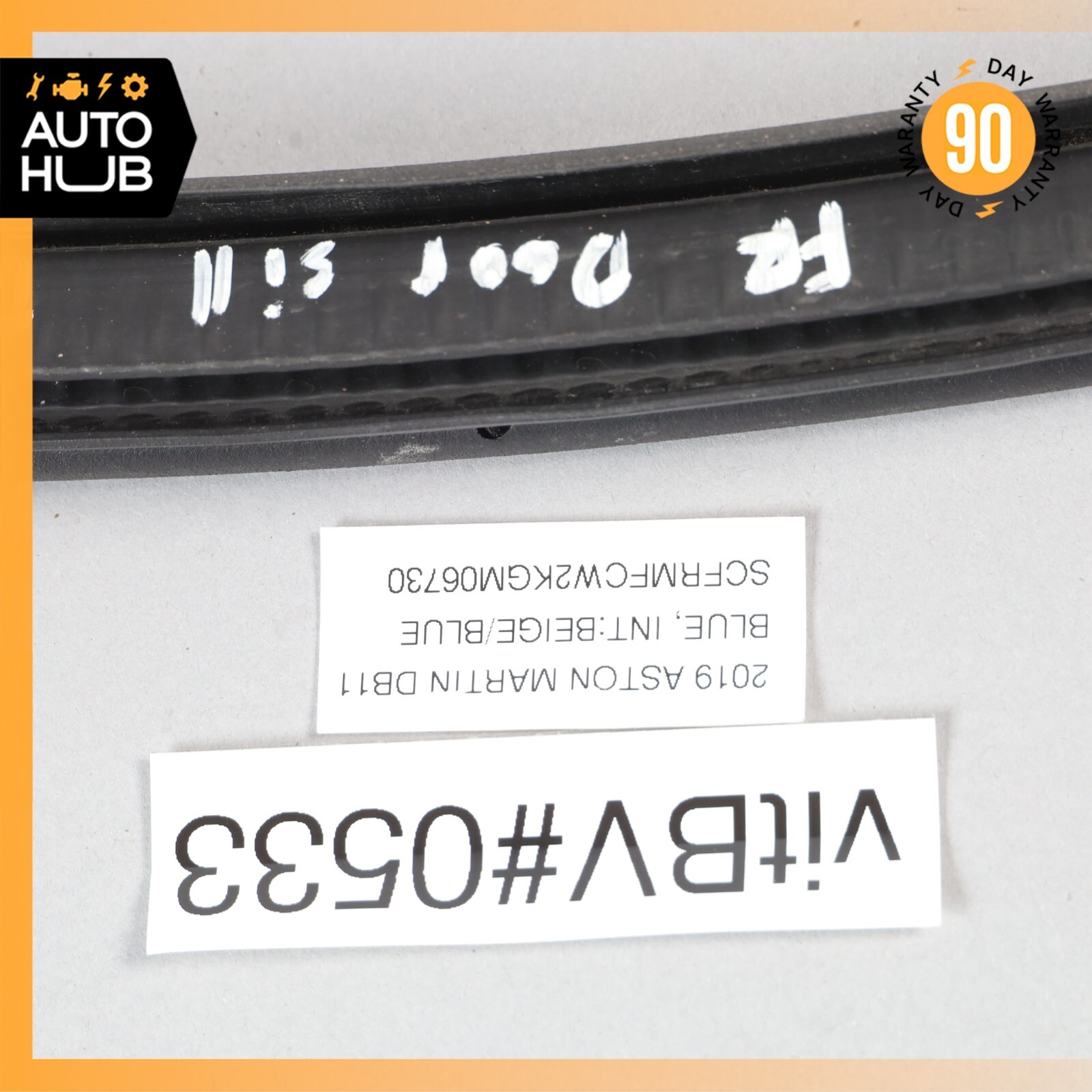 19-23 Aston Martin DB11 Convertible Front Right Side Door Lower Rubber OEM 7k