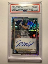 2024 Bowman Chrome MYLES NAYLOR 1st Mini Diamond Auto /100 PSA 10 As #CPA-MN GEM