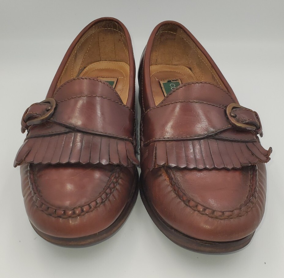 Cole Haan 3517 Brown Slip-On Mens 7 1/2 D Kiltie Monk Buckle  display picture 2