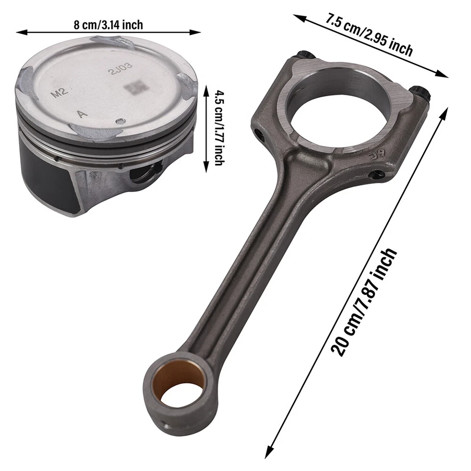 Engine Piston Kit Connecting Rod+Crankshaft Main Bearing For 2014-18 Hyundai Kia Foto 4 de 4