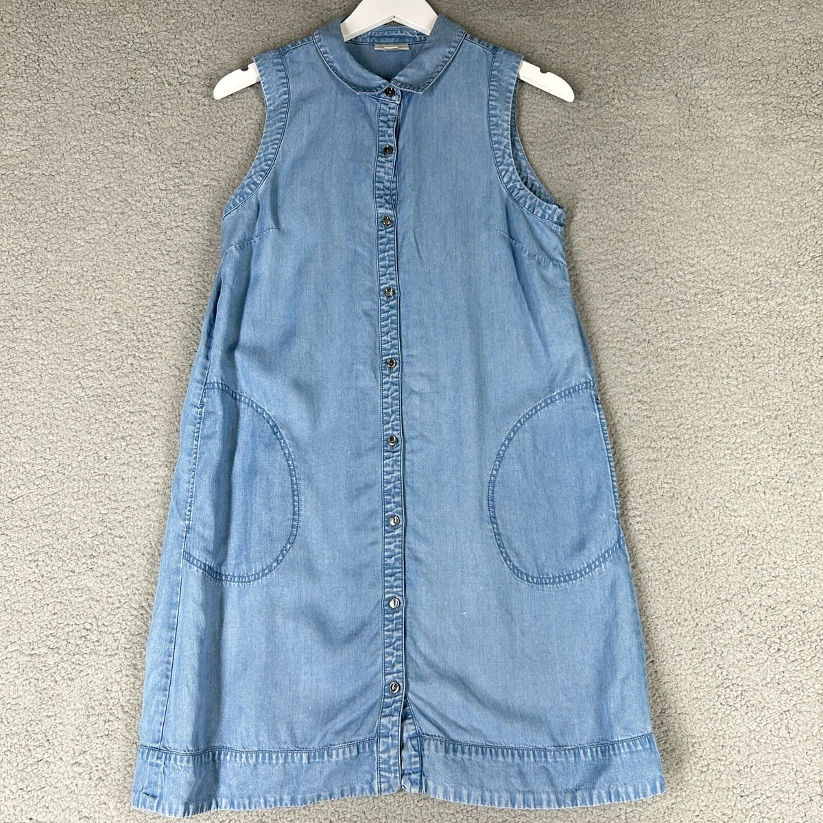 J. Jill Denim Women's Small Petite Shirt Dress Chambray Sleeveless Beach  Summer | eBay