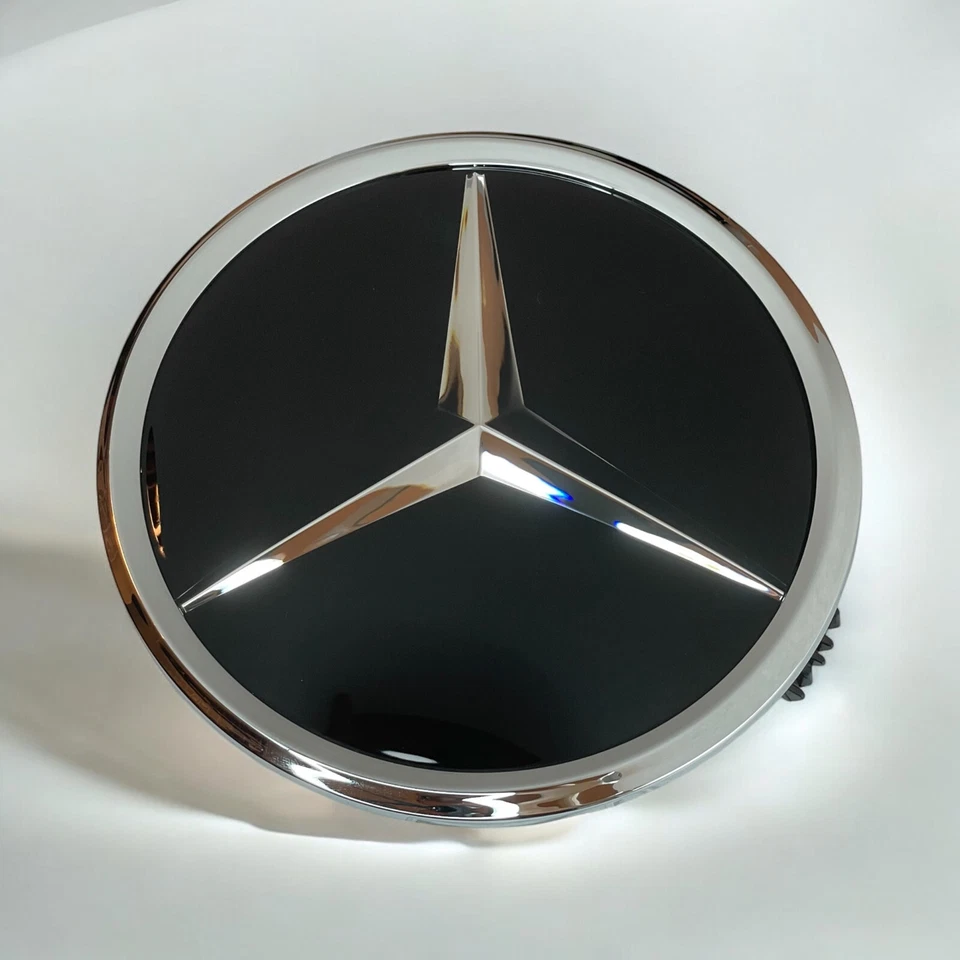 Emblema de vidro espelhado emblema estrela grade frontal cromada para Mercedes - Imagem 2 de 4