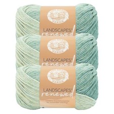  3 Pack Lion Brand Yarn 542-219AB Landscapes Renewed Yarn, Sweet Mint