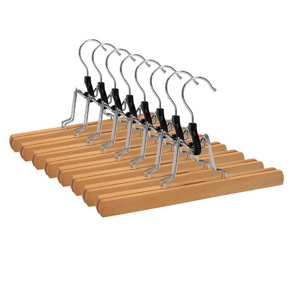 VonBueren Hosenbügel | Hosenspanner aus Holz | Klemmbügel rutschfest