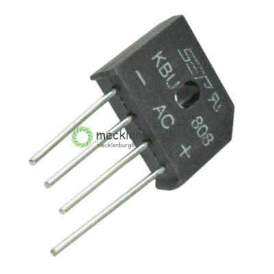 5PCS  NEW KBU808 SIP-4 KBU-808 8A 800V Bridge Rectifier KBU808