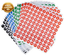 16 Sheets Small round Number Stickers Self Adhesive Labels for Office Home