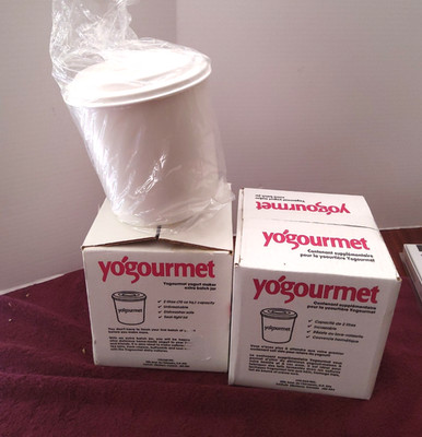 2 Yogourmet Electric Yogurt Maker Extra Batch Jars, White Lyo-San Inc, LS-9603