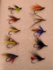Atlantic Salmon Flies, 10 Classic Flies, Fly Fishing, Size 4 & 6 Hooks, Y