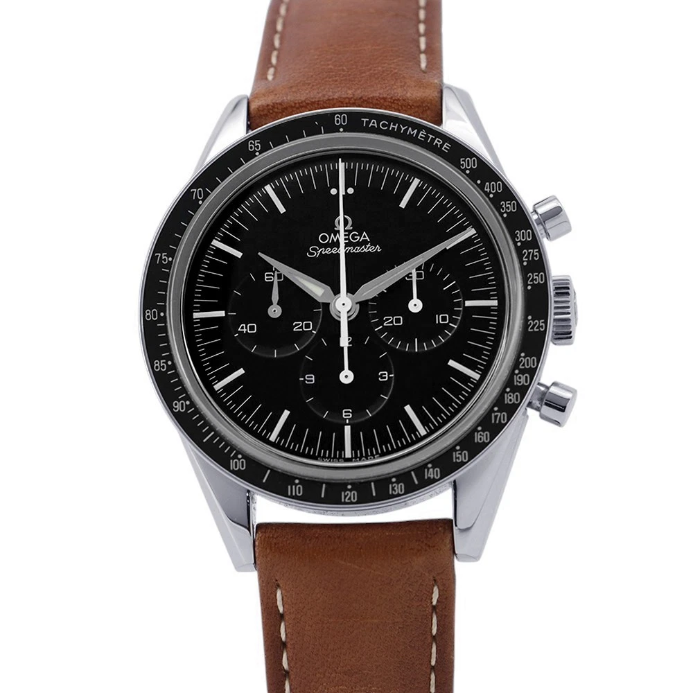 Omega — OMEGA Speedmaster Moonwatch FirstOMEGA InSpace 39.7mm Stainless Steel/Leathe...