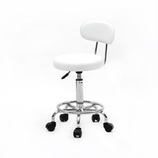 Salon Spa Height Adjustable Hydraulic Rolling Swivel Stool Chair W/Back  Wheels