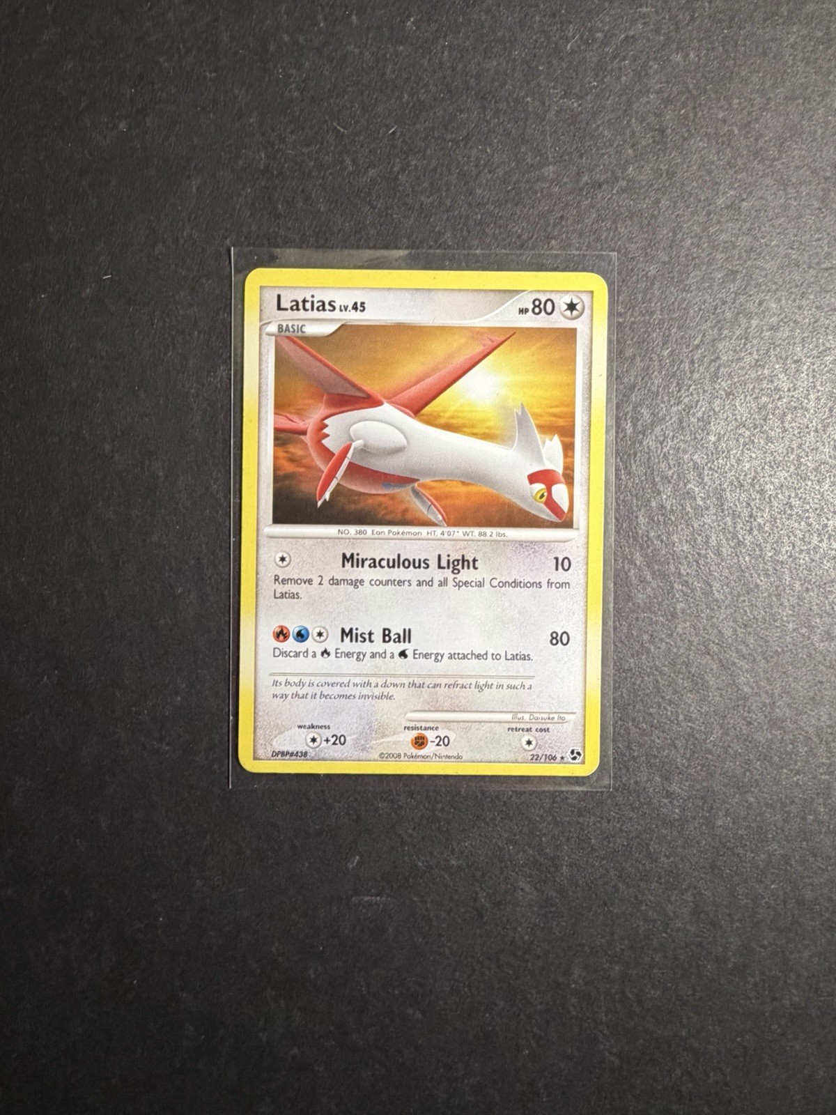 Latias 22/106 Non-Holo Rare Pokémon Card 2008 Great Encounters PTCG NM