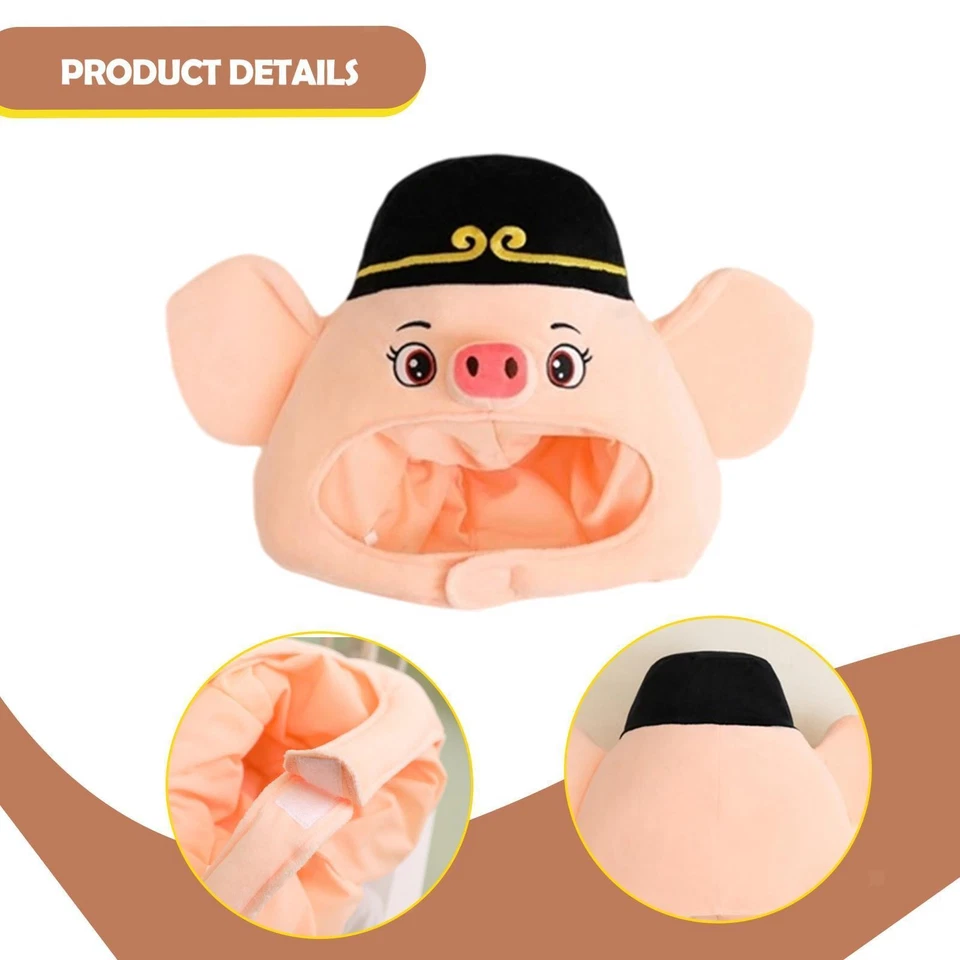 Plush Pig Hat Cozy Cosplay Animal Costume Hat for Party Christmas Masquerade - Image 4 of 4